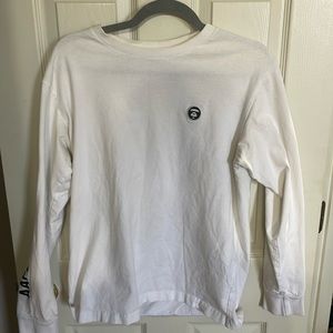 Aape by a bathing ape long sleeve white t shirt size large GUC